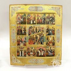 Икона "Воскресение Христово с Праздниками"